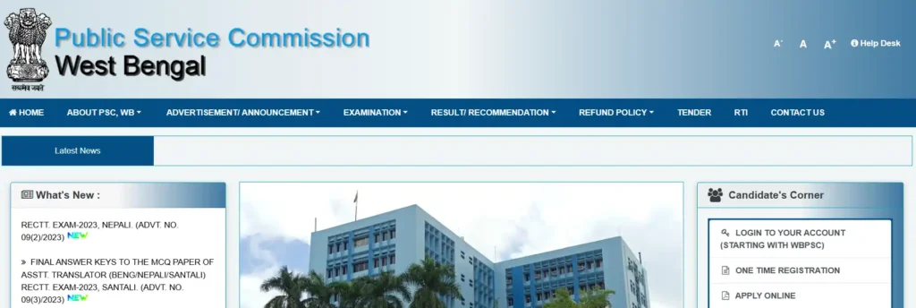 WBPSC WBCS 2025 Notification