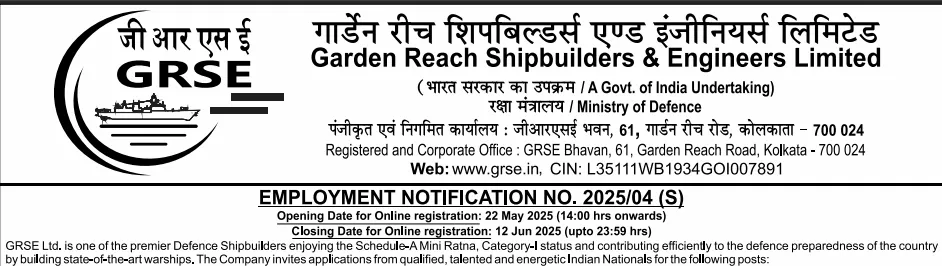 GRSE Recruitment 2025