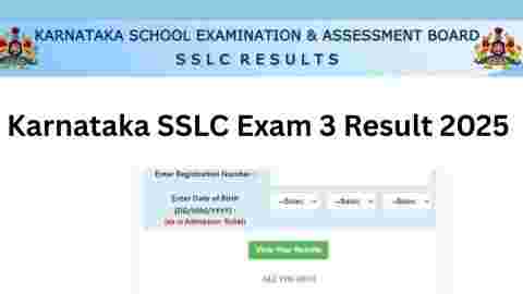 Karnataka SSLC Exam 3 Result 2025