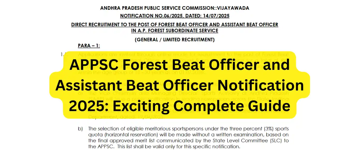 APPSC Forest Beat Officer and Assistant Beat Officer Notification 2025