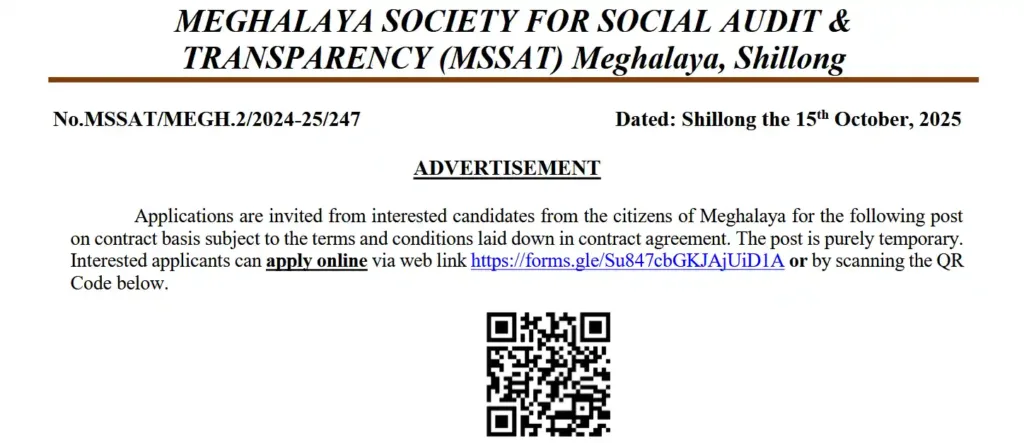 Shillong Web IT and DA Recruitment 2025 – Apply Online for Programme Manager | Salary & Last Date