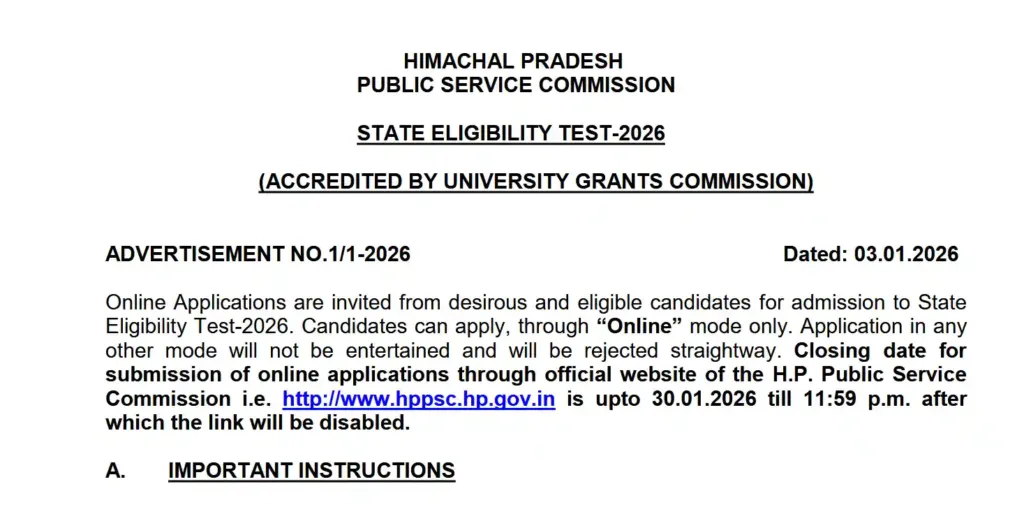 HP SET 2026 Official Notification The Ultimate Guide to Become an Assistant Professor in Himachal